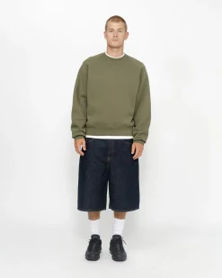Crews>Stüssy FLEECE RAGLAN CREW Olive