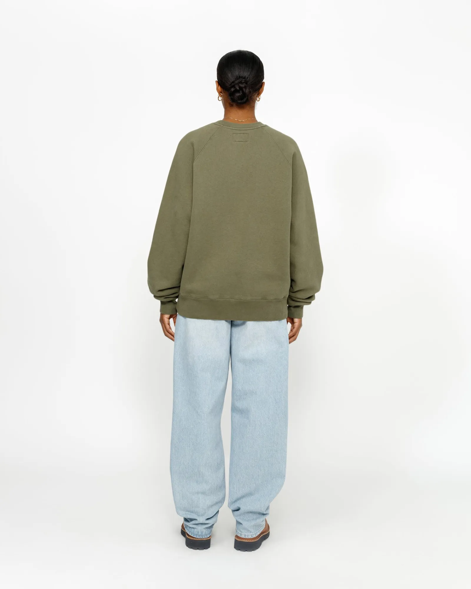 Crews>Stüssy FLEECE RAGLAN CREW Olive
