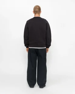 Crews>Stüssy FLEECE RAGLAN CREW Washed Black