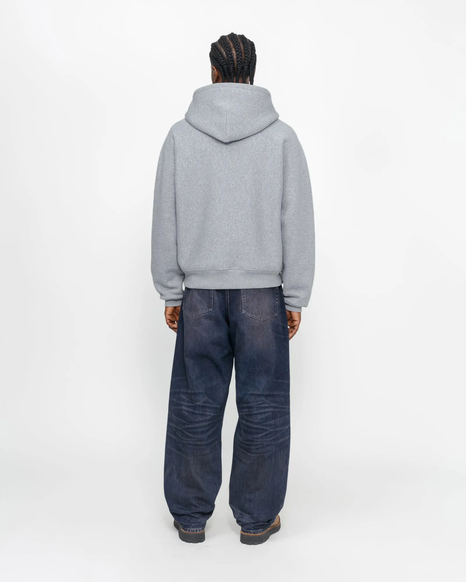 Hoodies>Stüssy FLEECE RAGLAN HOODIE Grey Heather