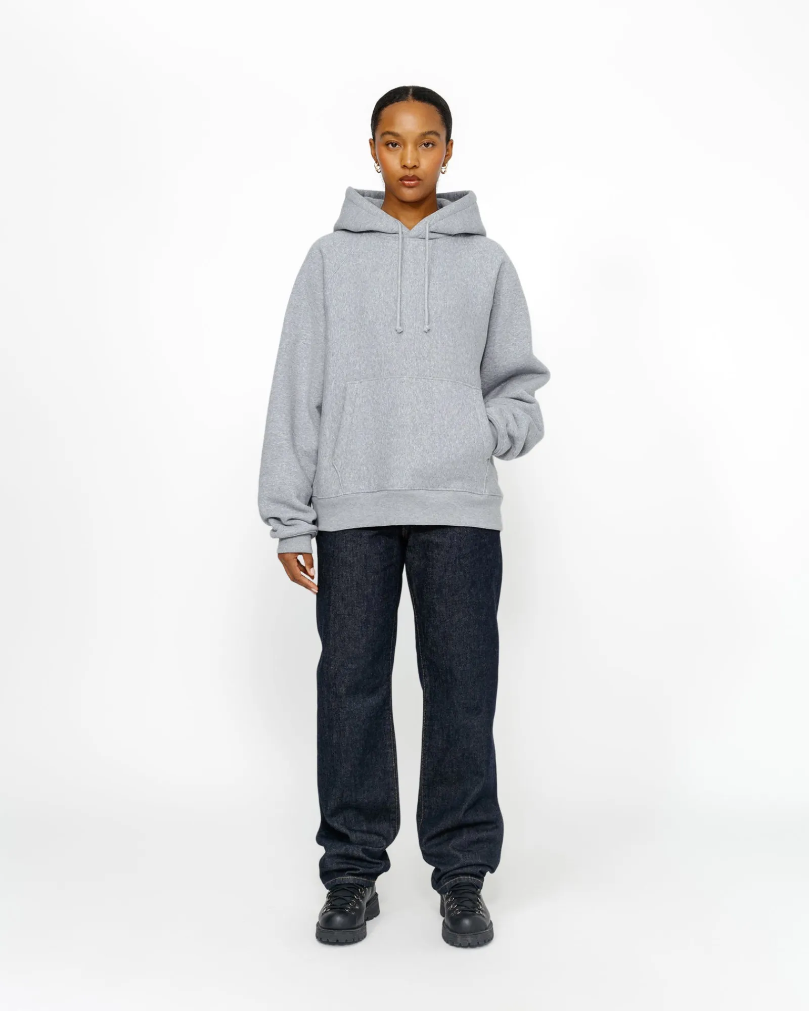 Hoodies>Stüssy FLEECE RAGLAN HOODIE Grey Heather