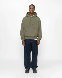 Hoodies>Stüssy FLEECE RAGLAN HOODIE Olive