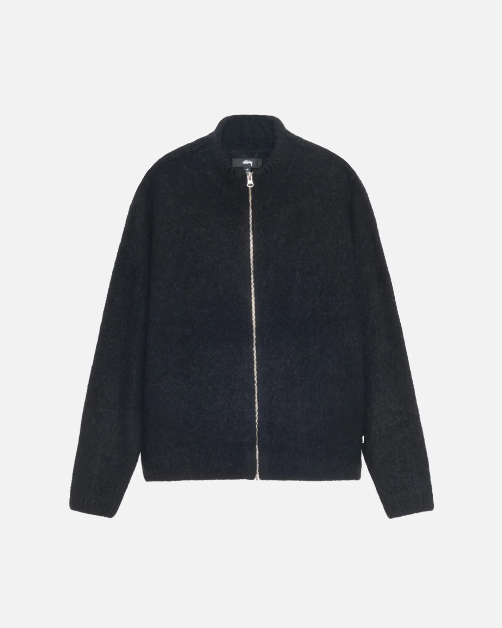 Knits>Stüssy FULL ZIP BRUSHED MERINO SWEATER Black