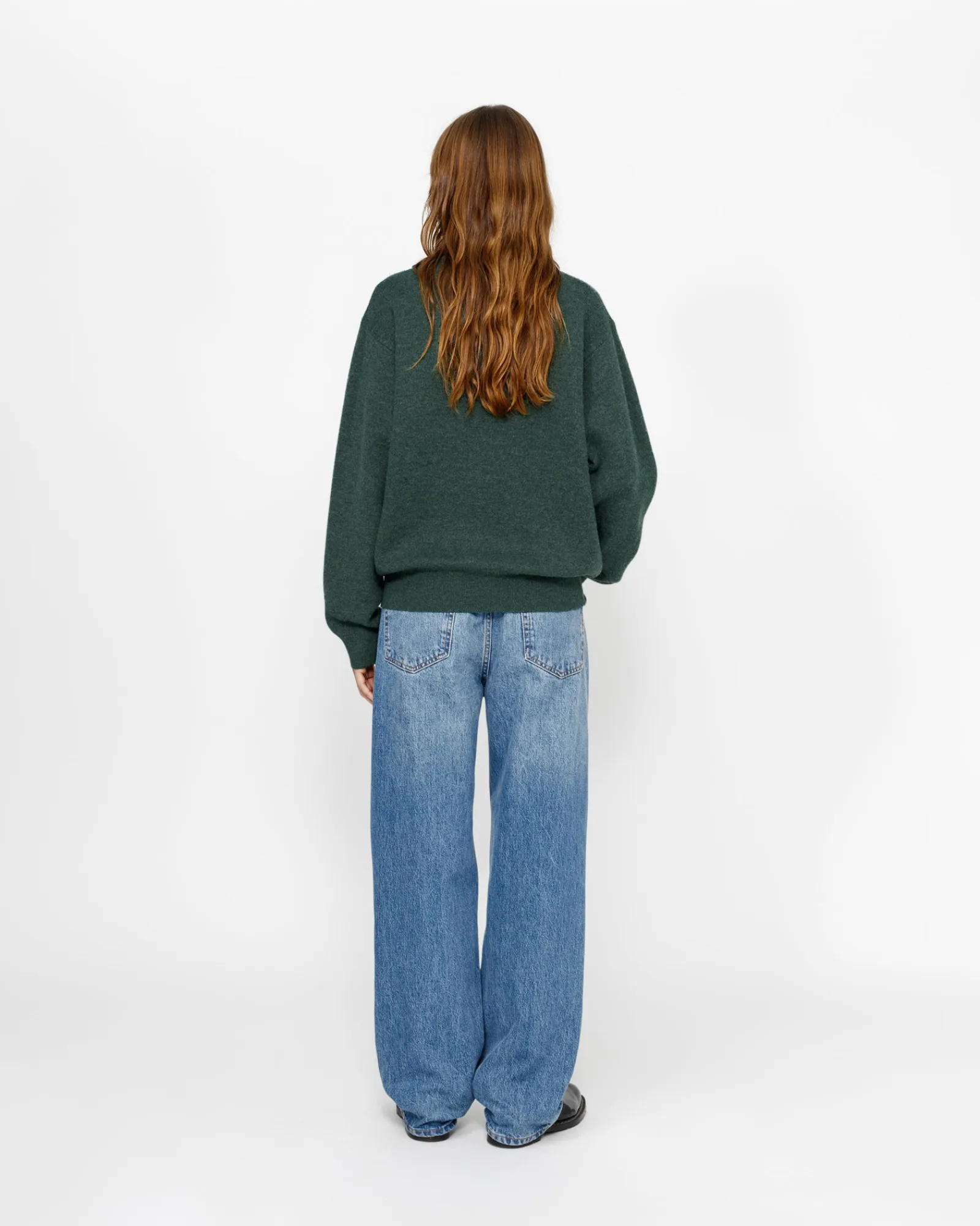 Knits>Stüssy HALF ZIP MOCK NECK SWEATER Dark Green