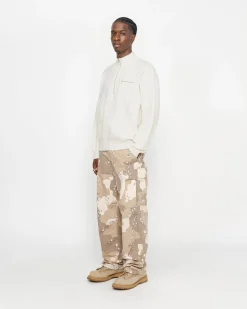 Knits>Stüssy HALF ZIP MOCK NECK SWEATER Ivory