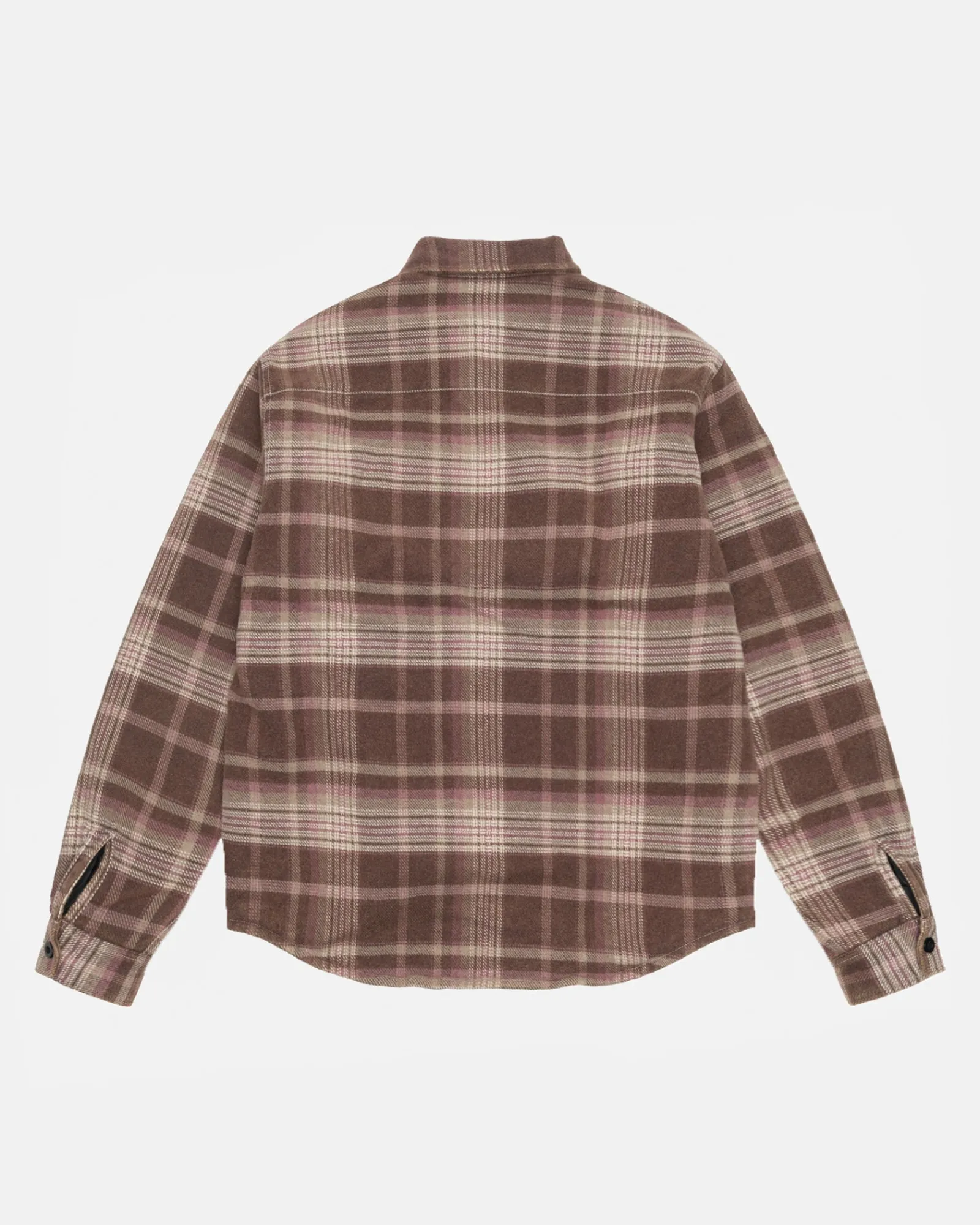 Shirts|Outerwear>Stüssy HEAVY WASHED PLAID SHIRT Brown