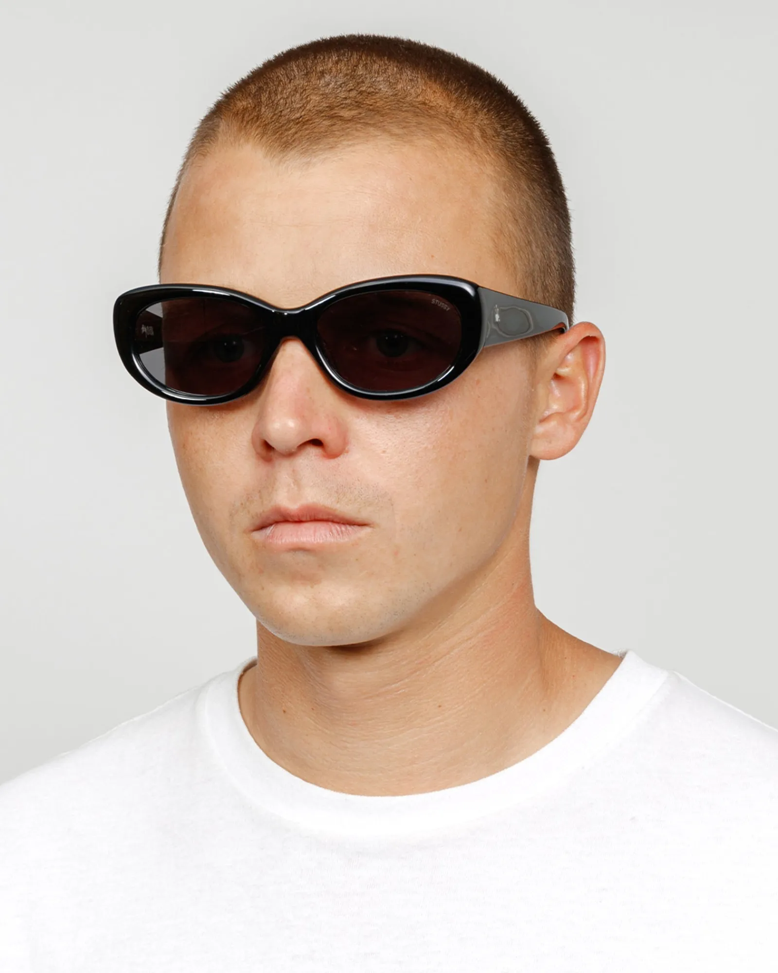 Accessories|Eyegear>Stüssy JUNE SUNGLASSES Black / Black Lens