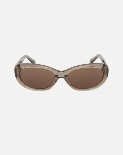 Accessories|Eyegear>Stüssy JUNE SUNGLASSES Brown Crystal / Brown Lens