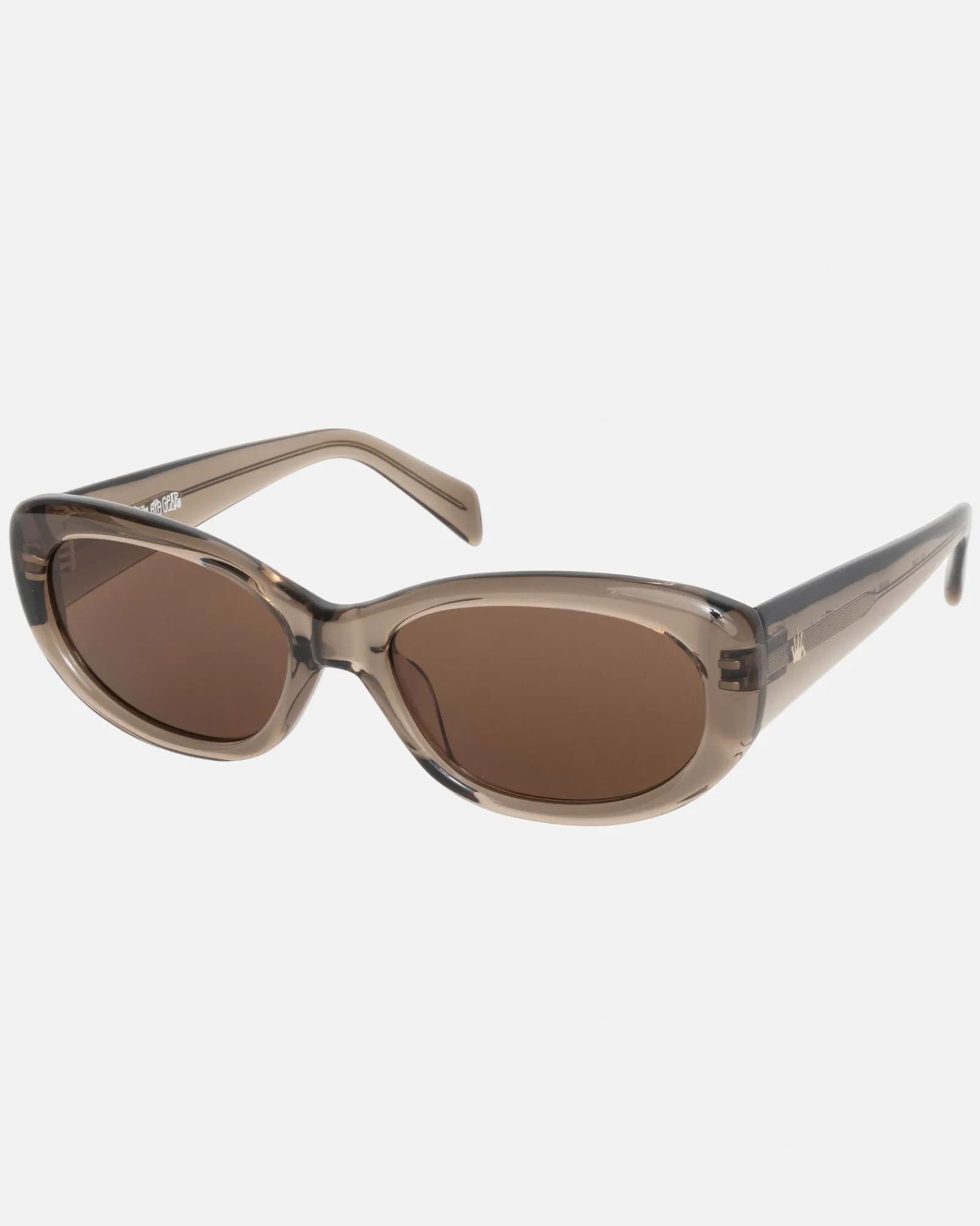 Accessories|Eyegear>Stüssy JUNE SUNGLASSES Brown Crystal / Brown Lens