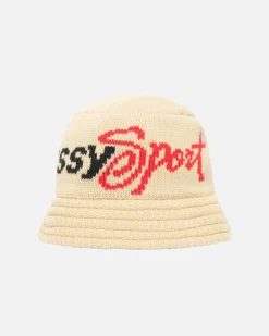 Headwear>Stüssy KNIT BUCKET HAT STUSSY SPORT Khaki