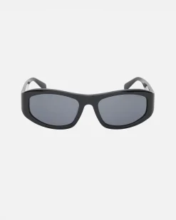 Accessories|Eyegear>Stüssy LANDON SUNGLASSES Black / Black Lens