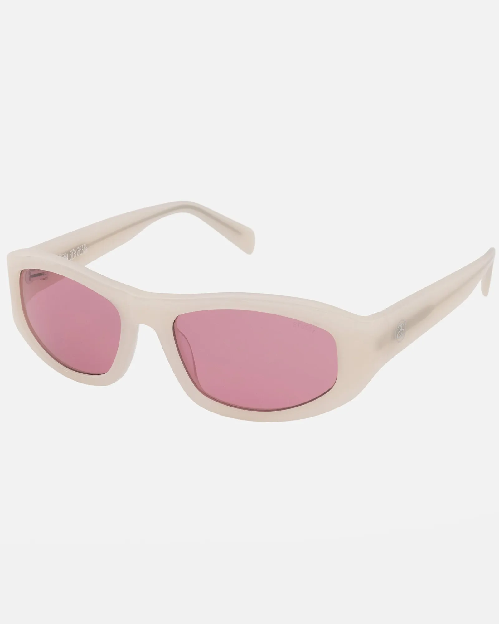 Accessories|Eyegear>Stüssy LANDON SUNGLASSES Cream / Pink Lens