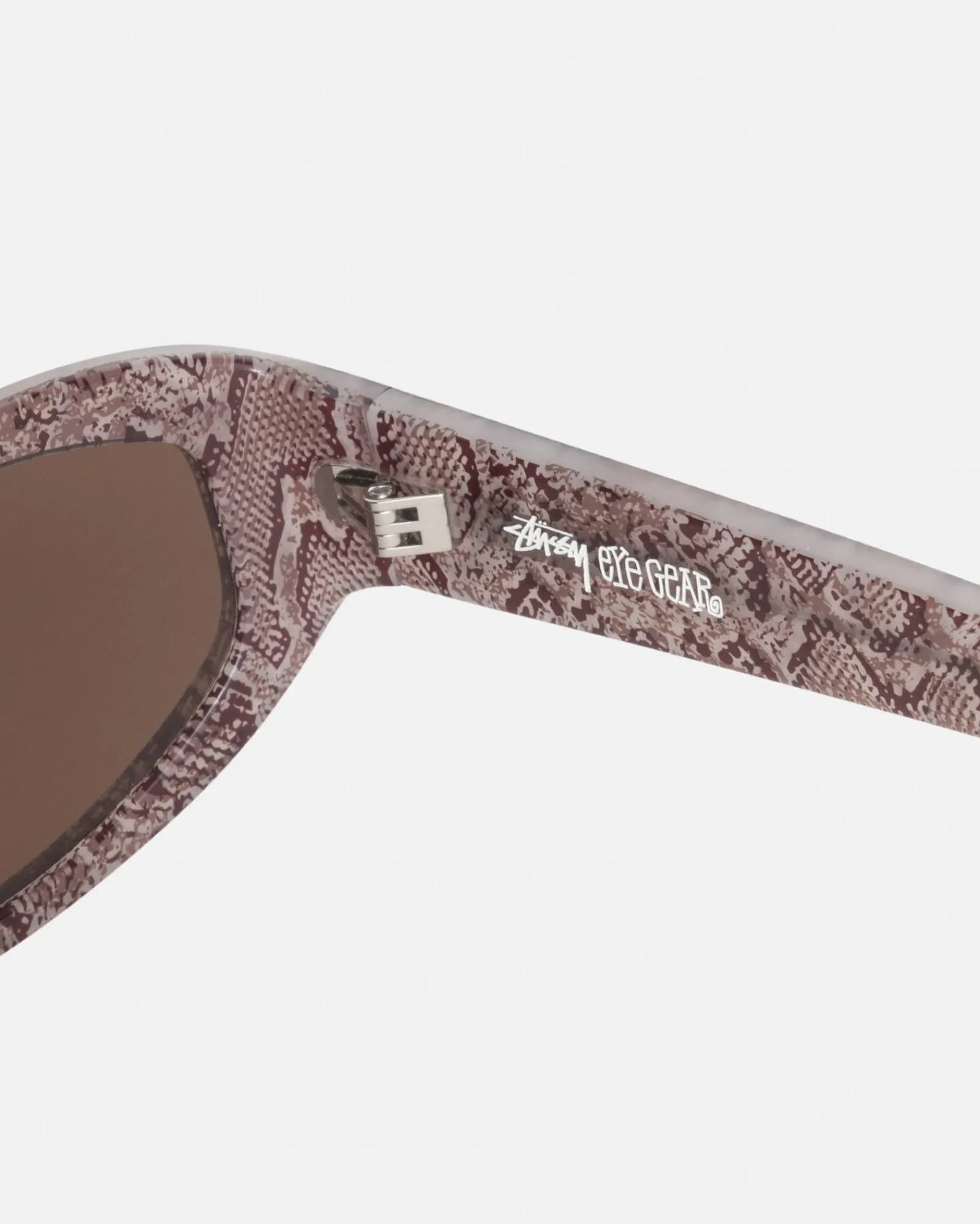 Accessories|Eyegear>Stüssy LANDON SUNGLASSES Snake Skin / Brown Lens