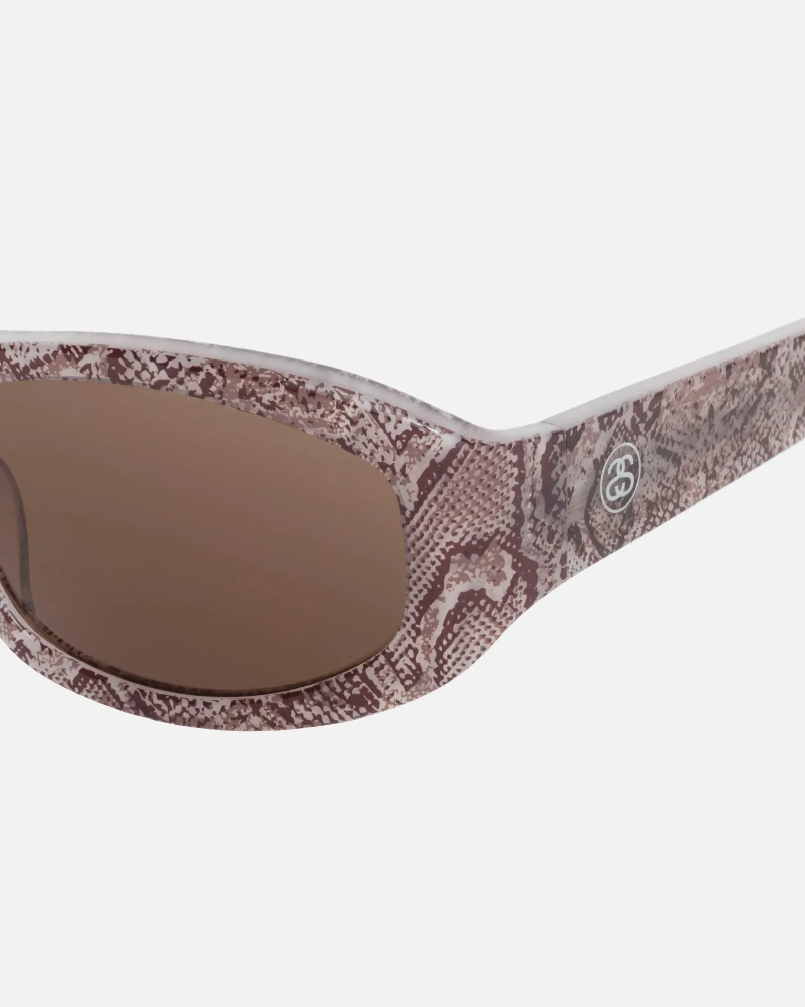 Accessories|Eyegear>Stüssy LANDON SUNGLASSES Snake Skin / Brown Lens