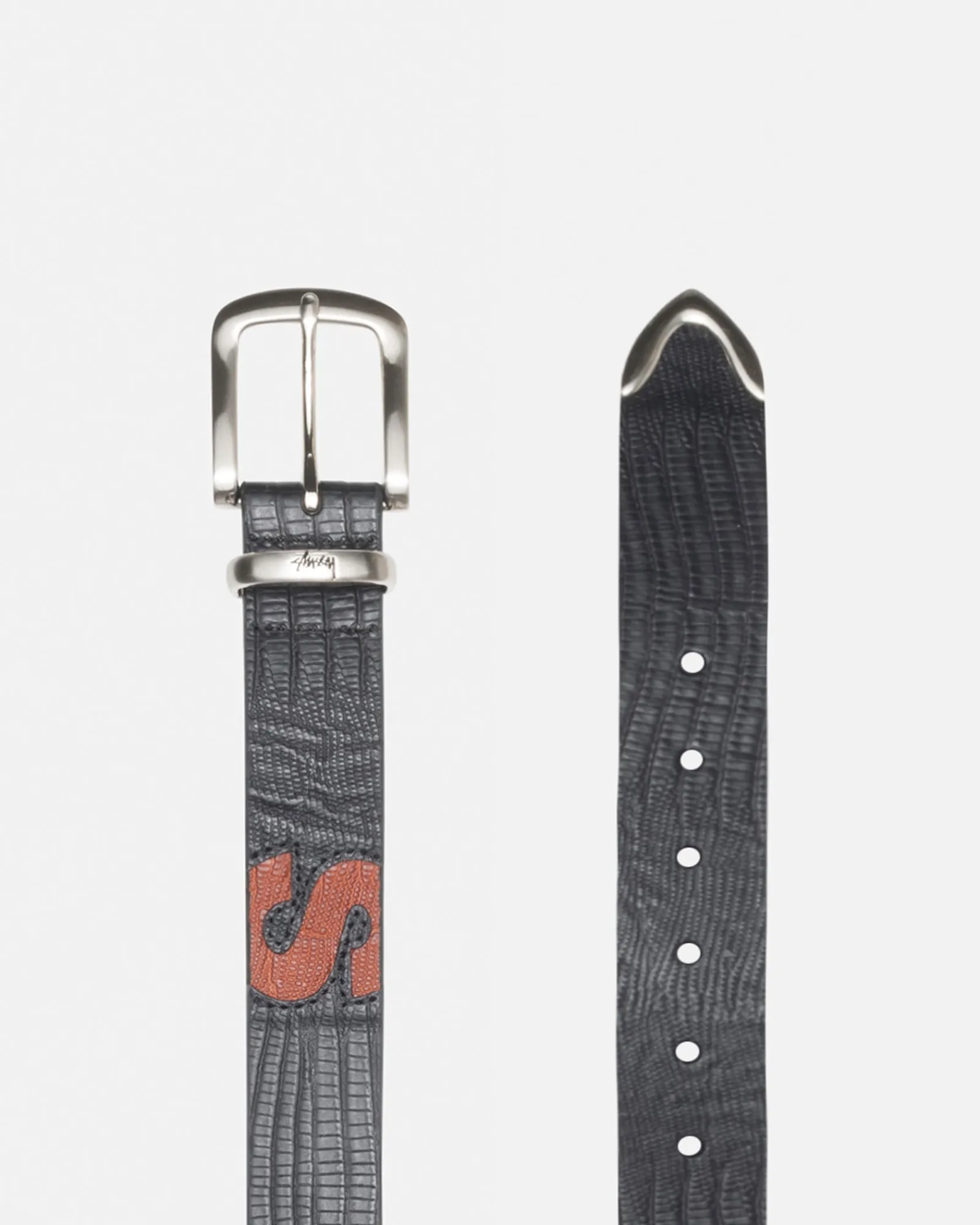 Accessories>Stüssy LIZARD TEXTURE UNDERLAY BELT Black