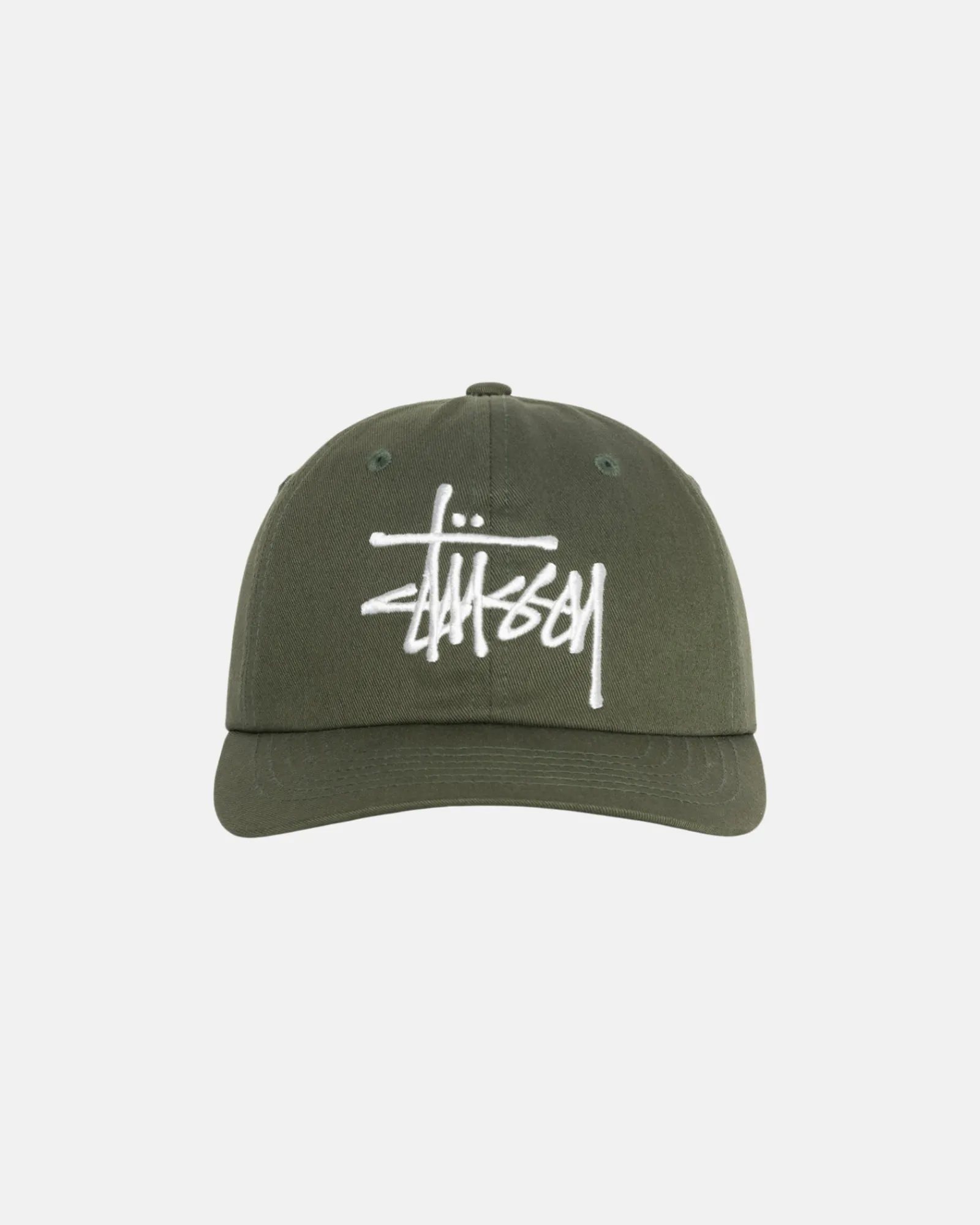 Headwear>Stüssy LOW PROFILE BIG BASIC SNAPBACK Moss