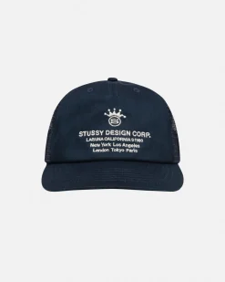 Headwear>Stüssy LOW PROFILE DESIGN CORP TRUCKER SNAPBACK Navy