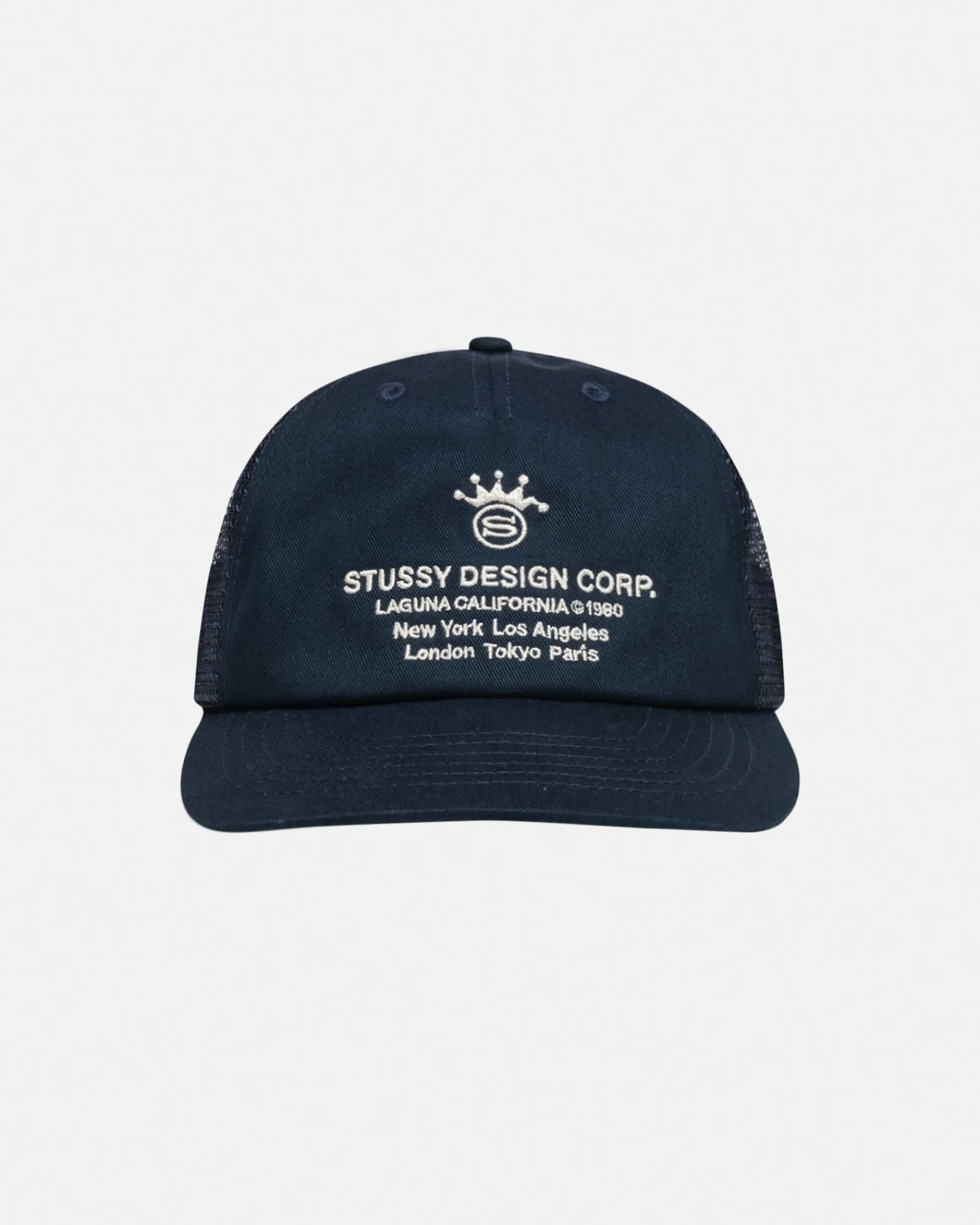 Headwear>Stüssy LOW PROFILE DESIGN CORP TRUCKER SNAPBACK Navy