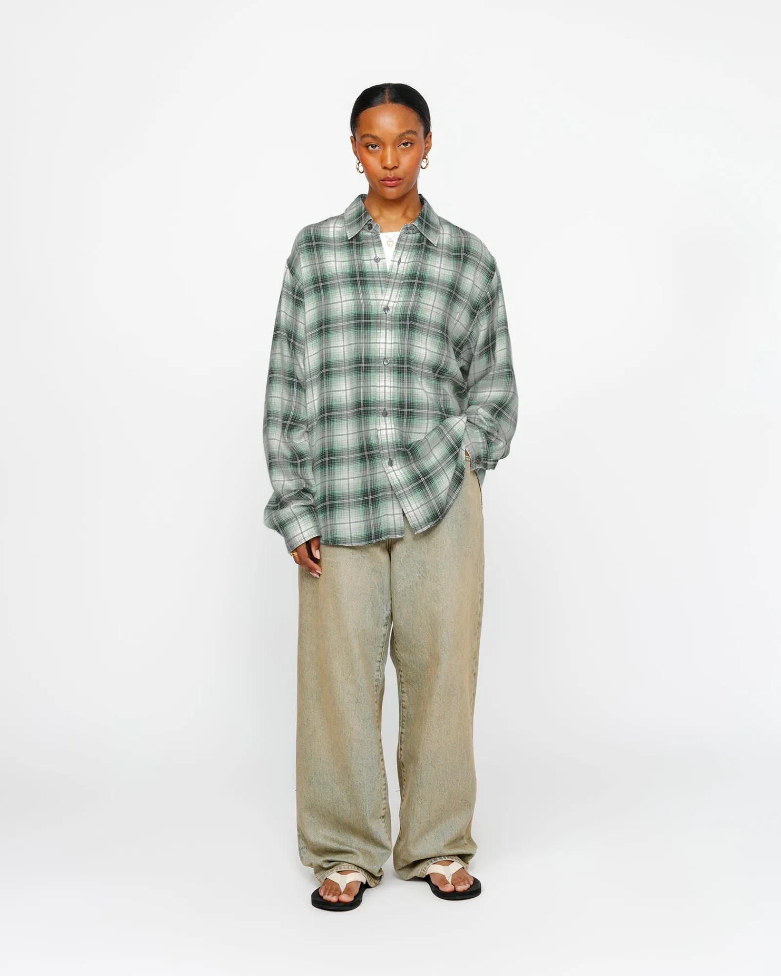 Shirts>Stüssy MATTHEW SHIRT LG PRINTED PLAID Green