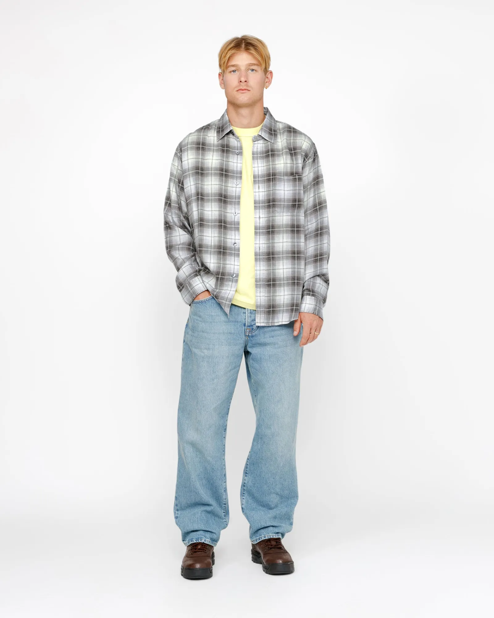 Shirts>Stüssy MATTHEW SHIRT LG PRINTED PLAID Brown