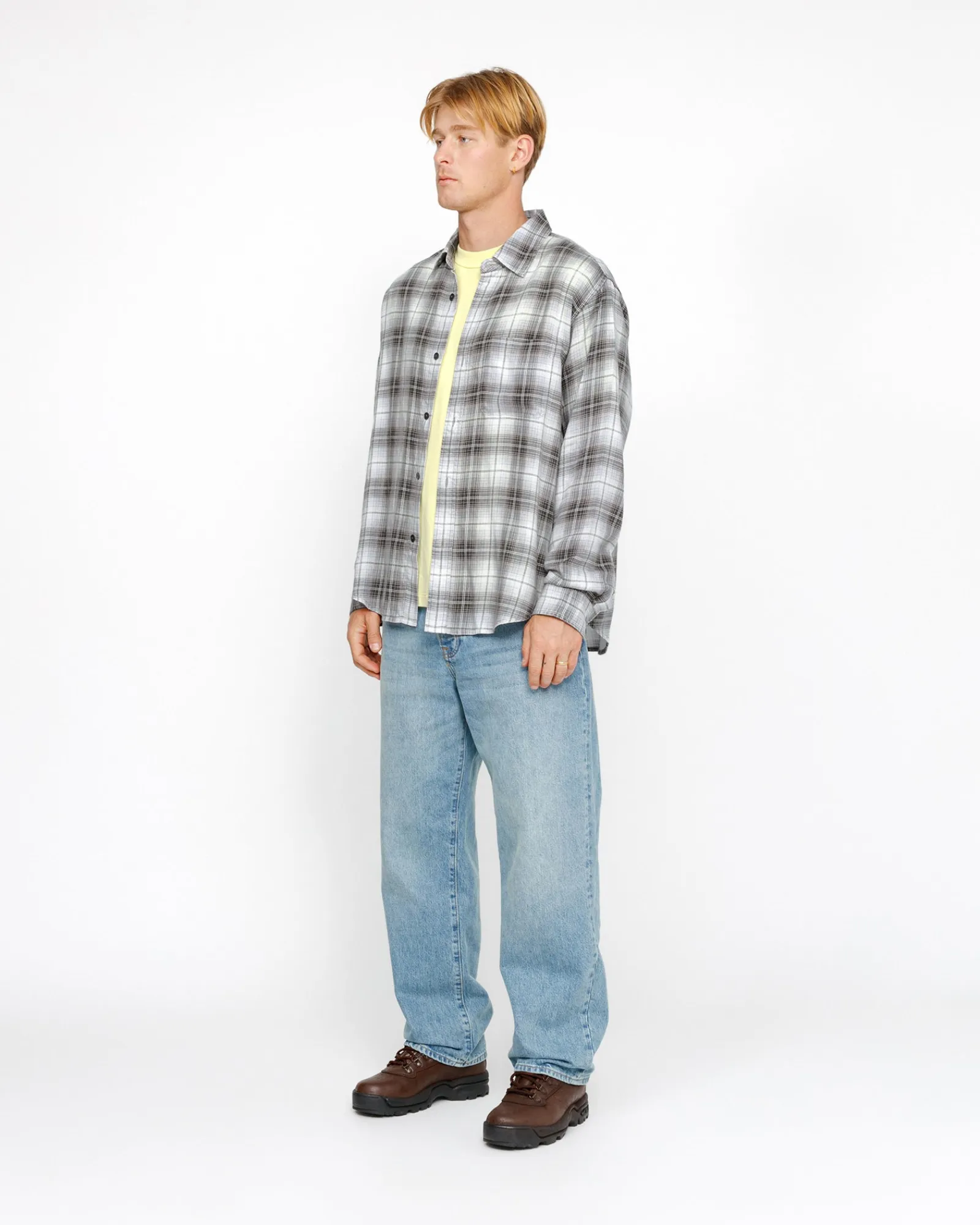 Shirts>Stüssy MATTHEW SHIRT LG PRINTED PLAID Brown