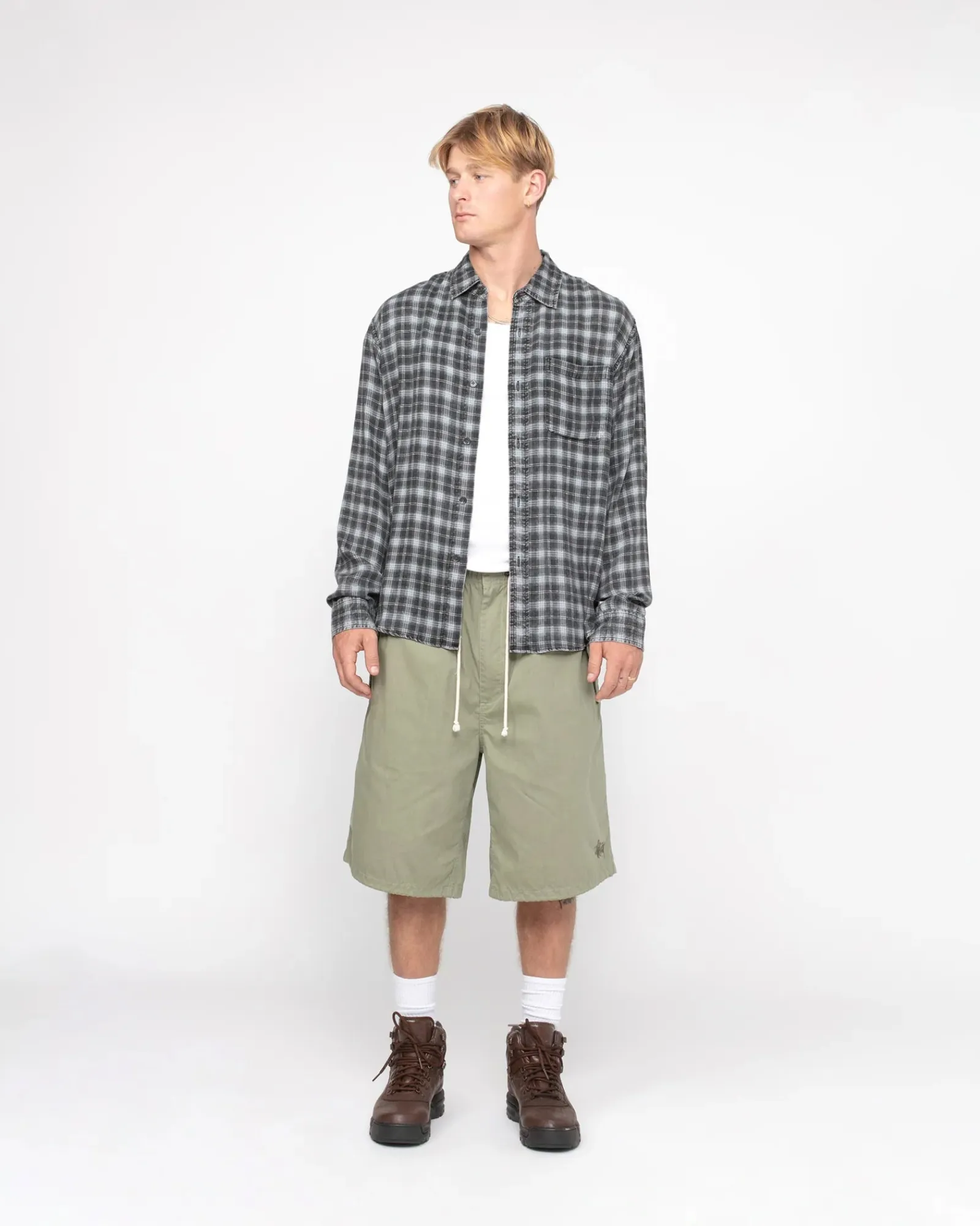 Shirts>Stüssy MATTHEW SHIRT PRINTED PLAID Blue