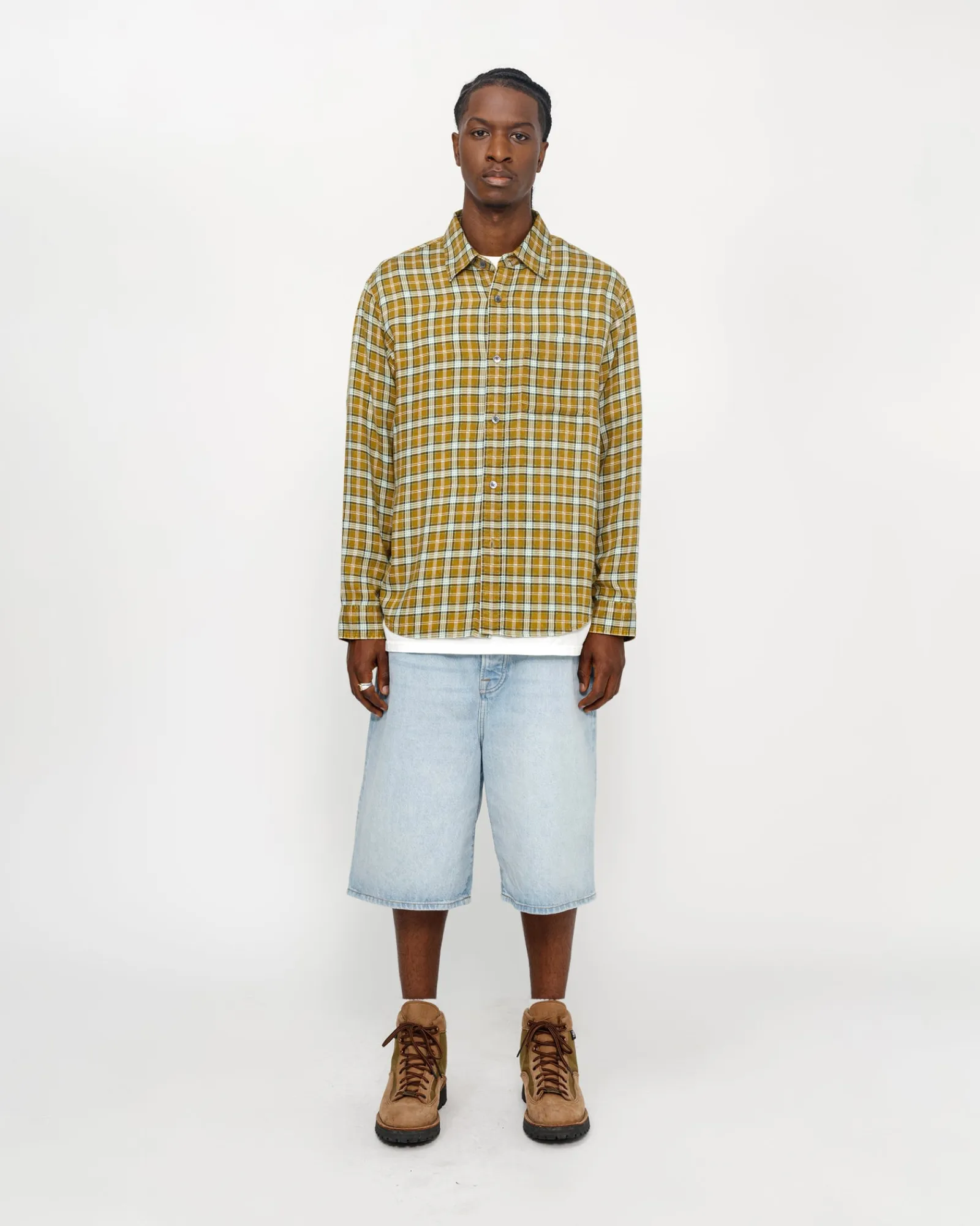 Shirts>Stüssy MATTHEW SHIRT PRINTED PLAID Gold
