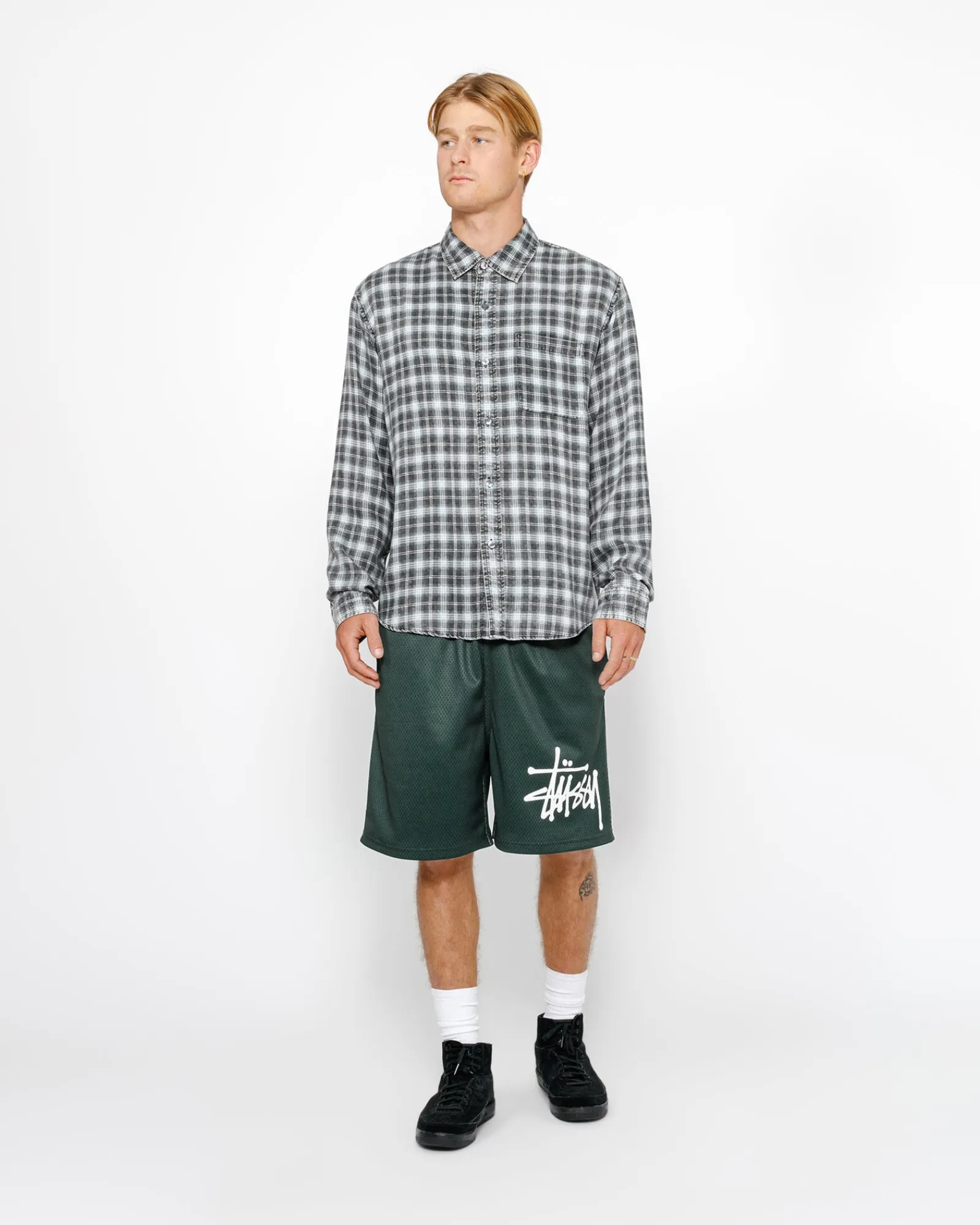 Shorts>Stüssy MESH SHORT BIG BASIC Spruce
