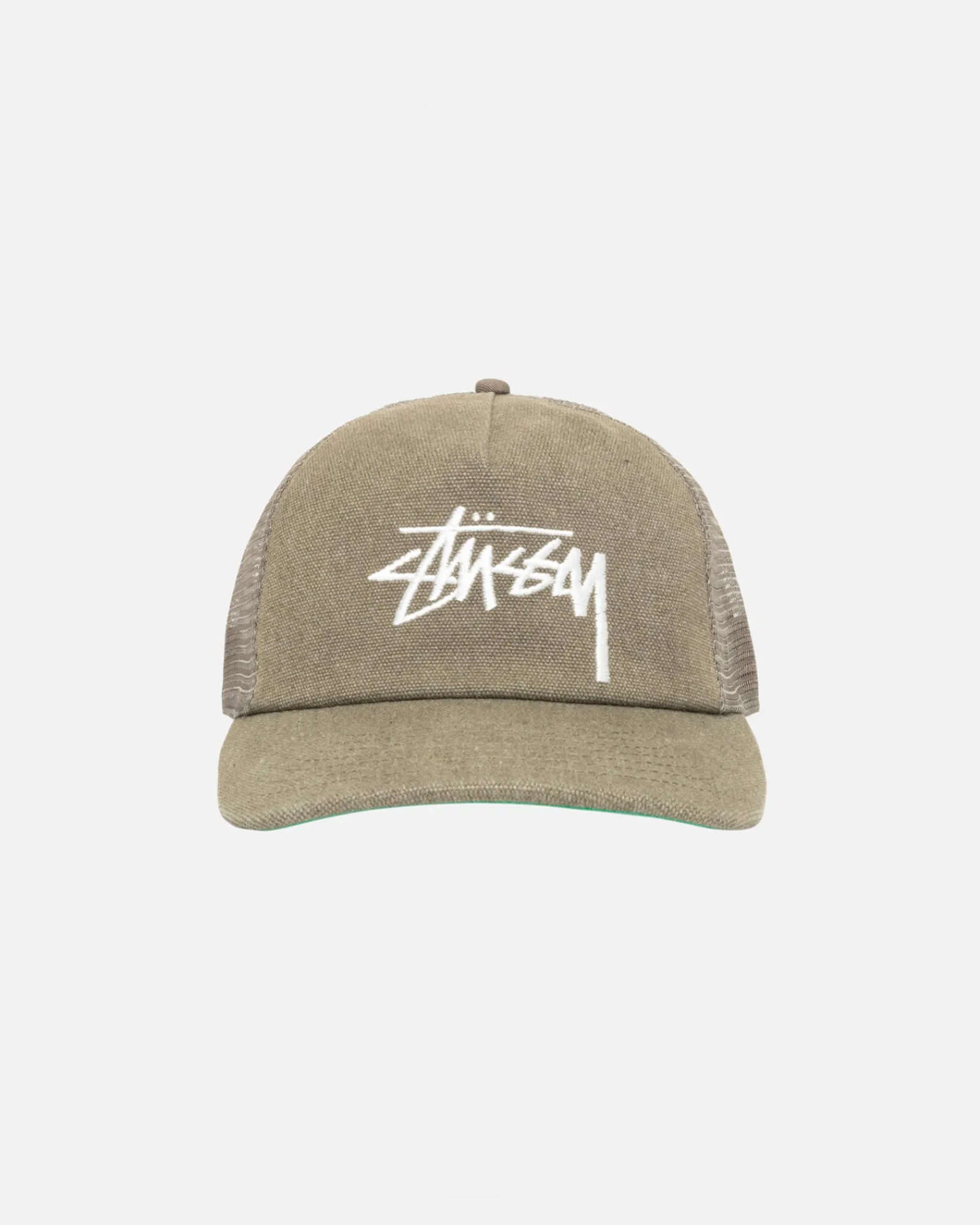 Headwear>Stüssy MID DEPTH BIG STOCK MESH SNAPBACK Army Green