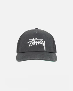 Headwear>Stüssy MID DEPTH BIG STOCK MESH SNAPBACK Black