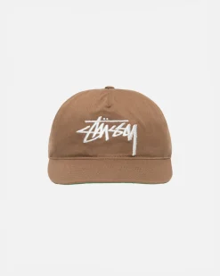 Headwear>Stüssy MID-DEPTH BIG STOCK SNAPBACK Brown