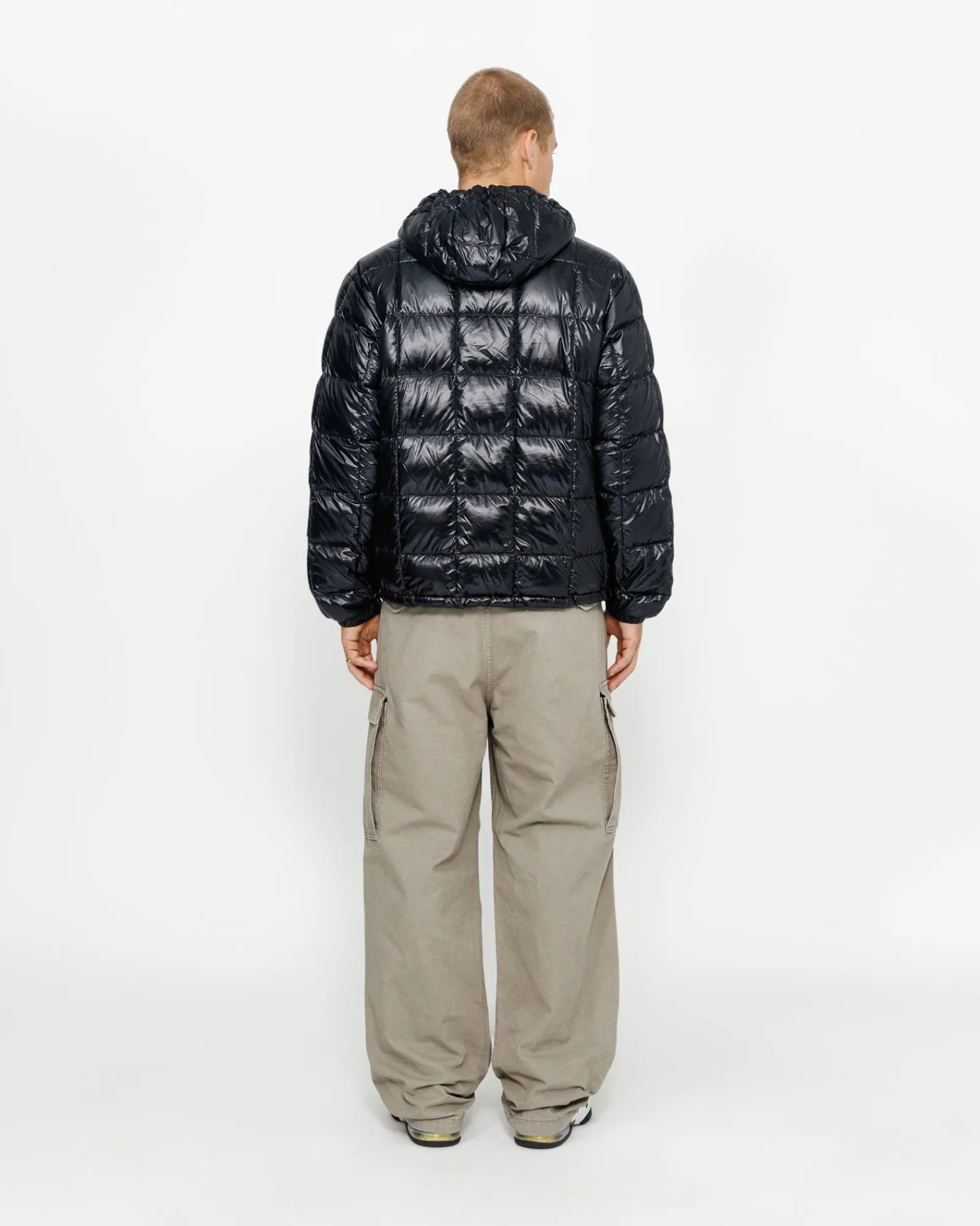 Outerwear>Stüssy MIDWEIGHT HOODED PUFFER Black