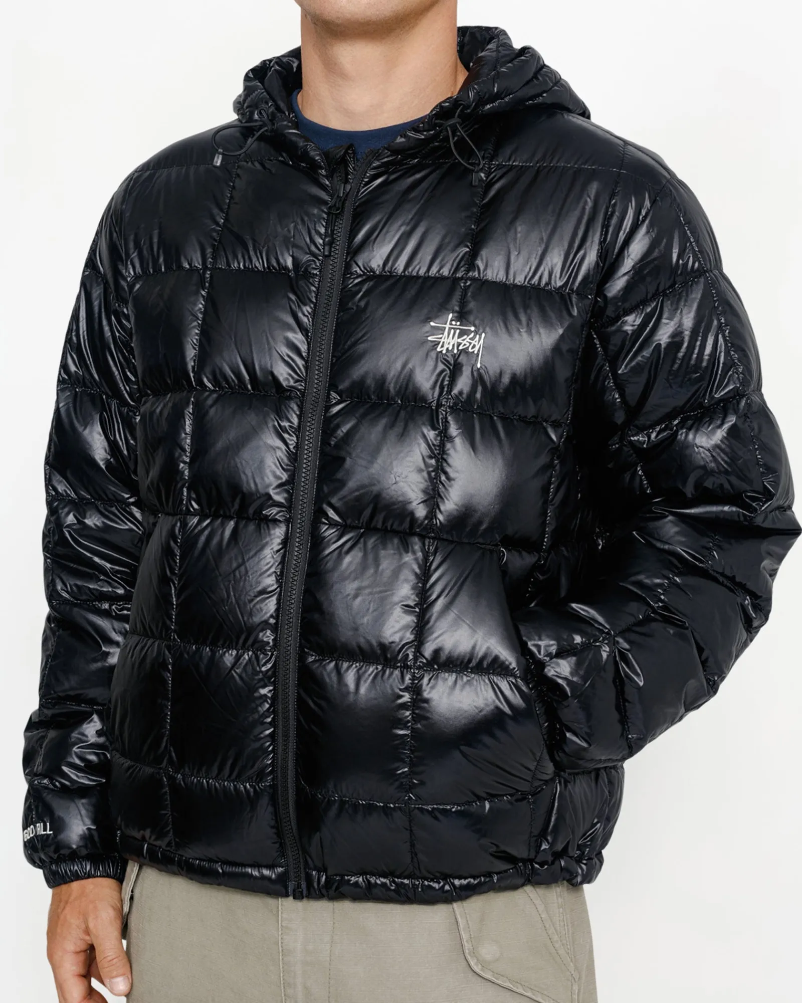Outerwear>Stüssy MIDWEIGHT HOODED PUFFER Black
