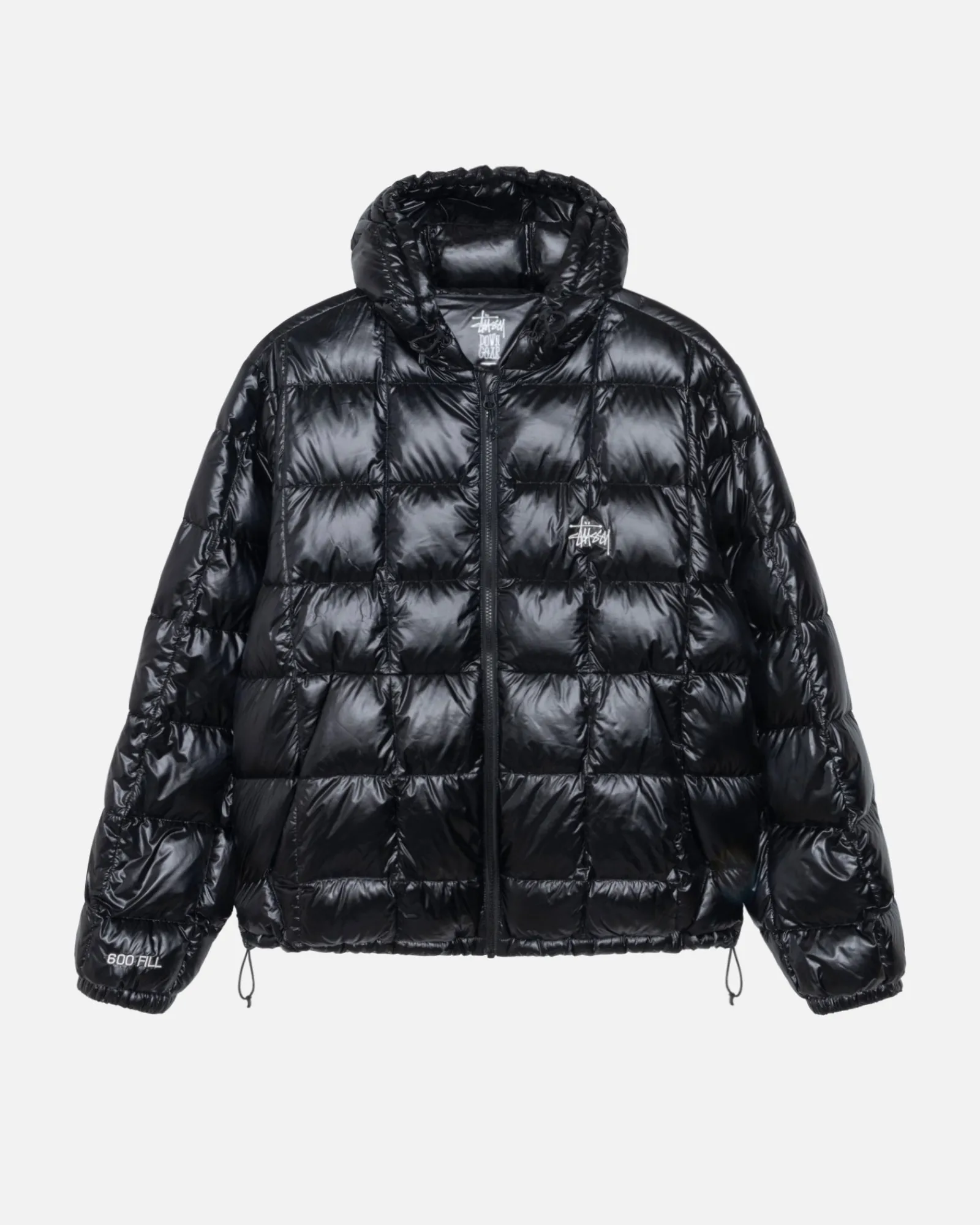 Outerwear>Stüssy MIDWEIGHT HOODED PUFFER Black