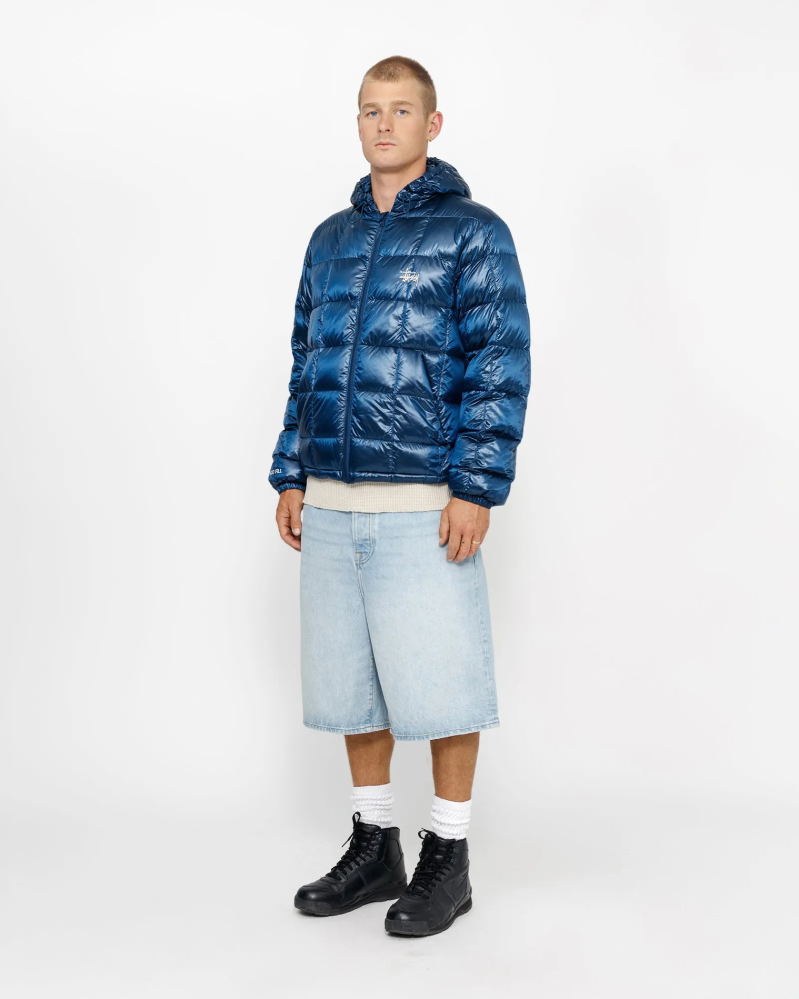 Outerwear>Stüssy MIDWEIGHT HOODED PUFFER Royal