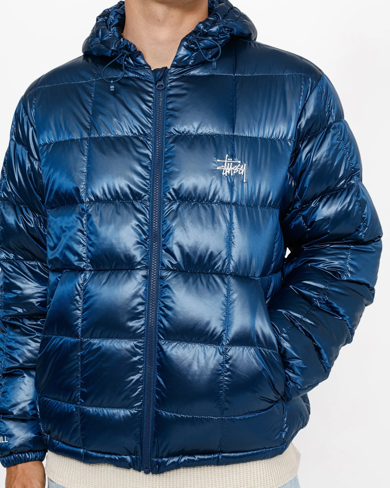 Outerwear>Stüssy MIDWEIGHT HOODED PUFFER Royal