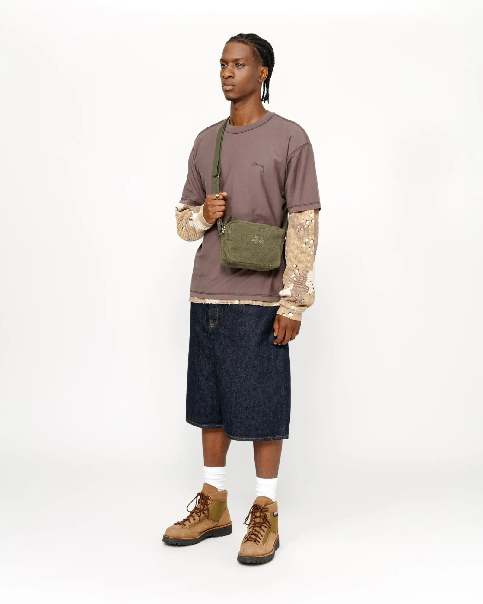 Accessories>Stüssy NEEDLE PUNCH SIDE POUCH Olive