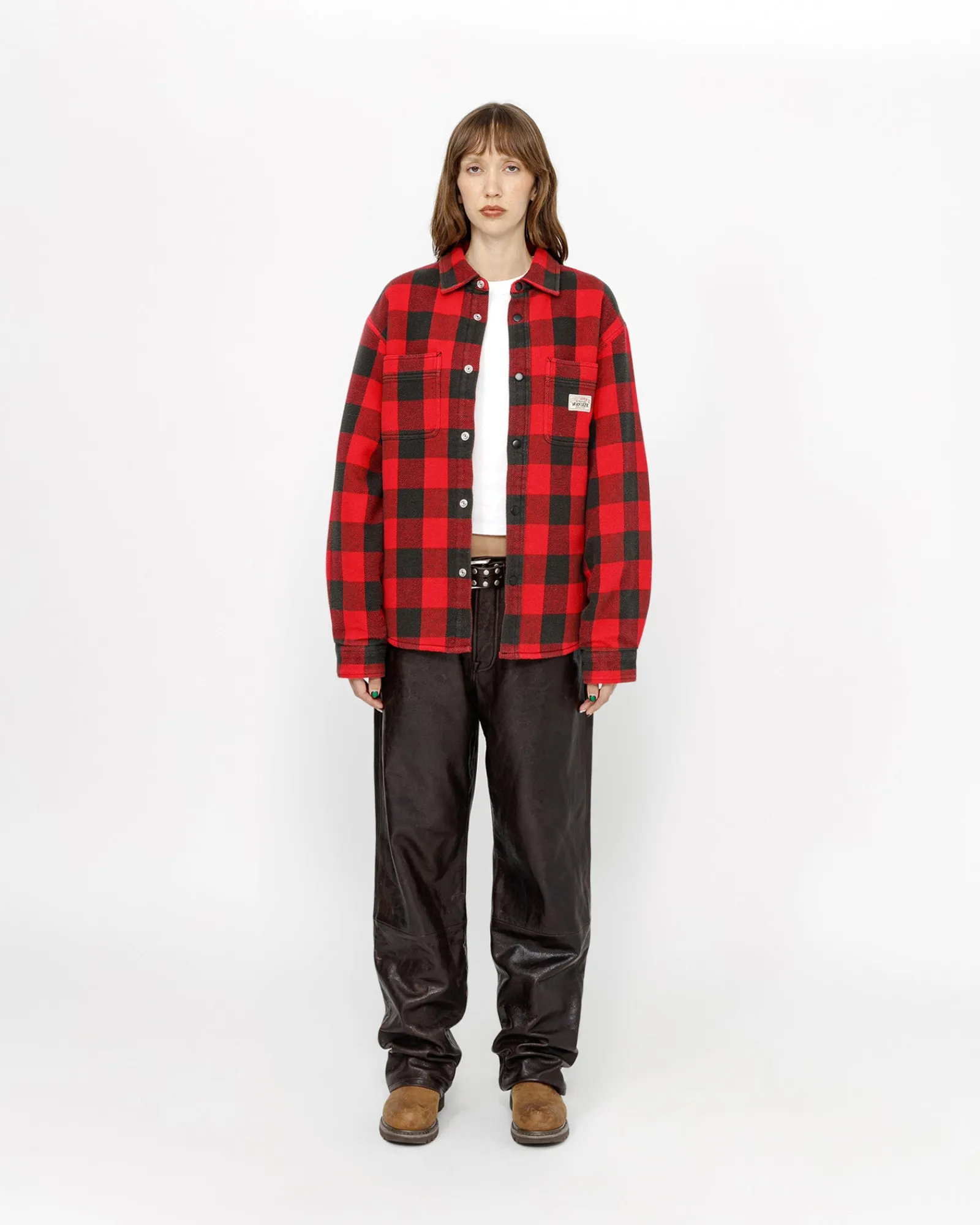 Pants>Stüssy NEW CLASSIC JEAN LEATHER Dark Brown