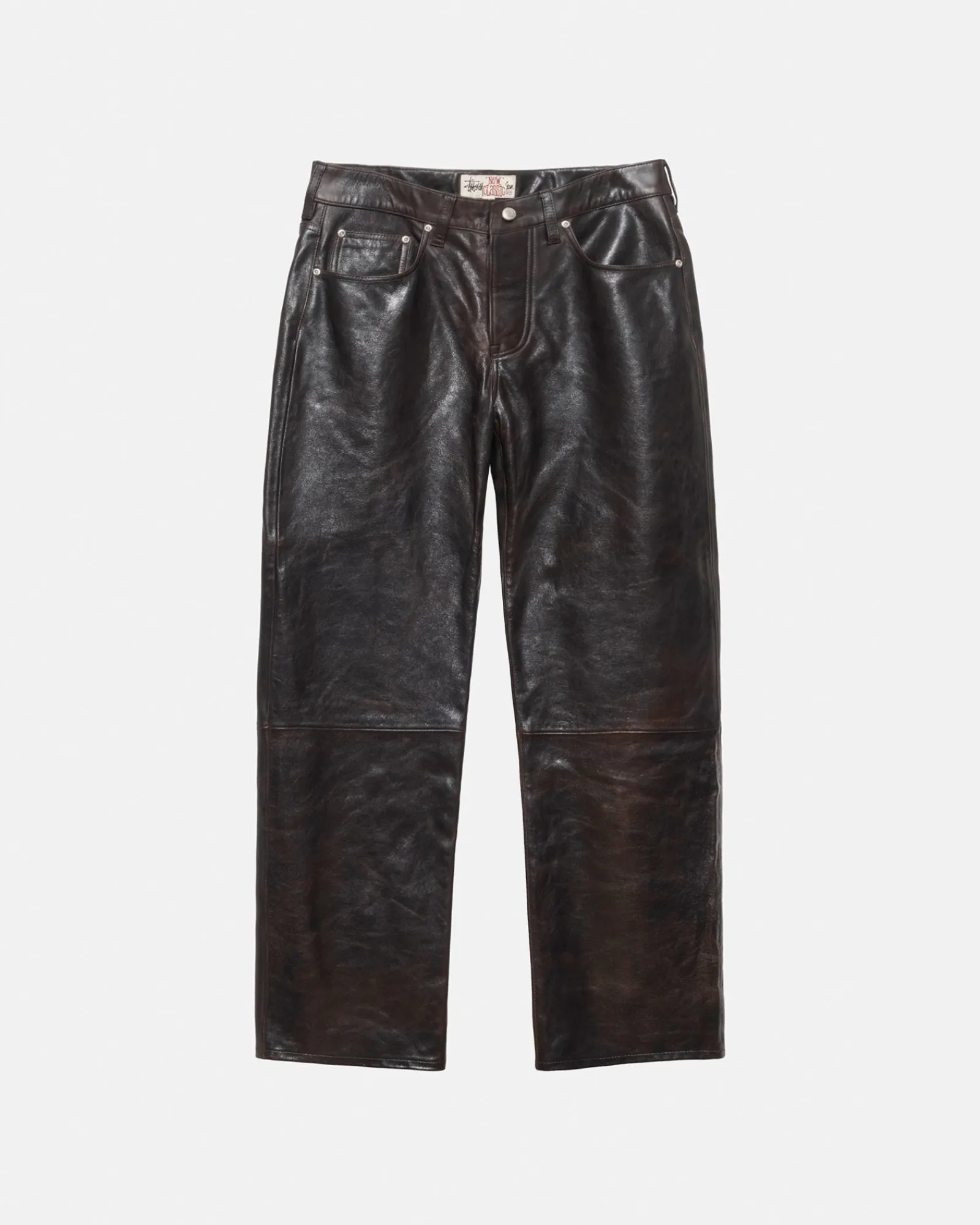 Pants>Stüssy NEW CLASSIC JEAN LEATHER Dark Brown
