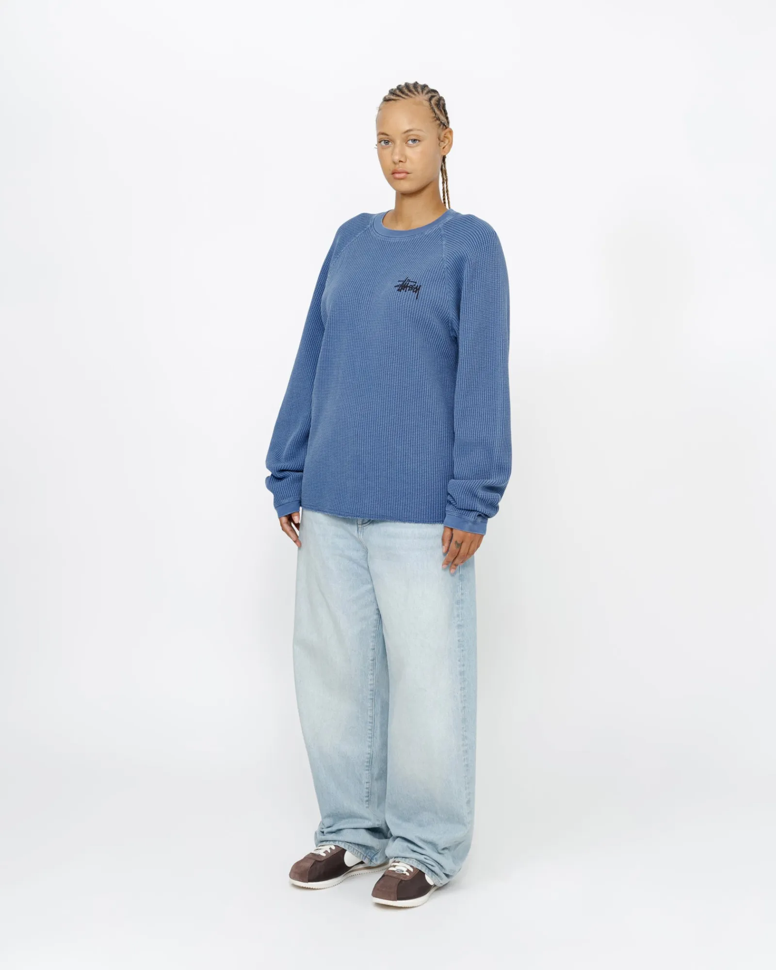 Tees>Stüssy RAGLAN THERMAL LS CREW Blue