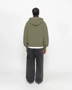 Hoodies>Stüssy RAGLAN ZIP HOODIE Olive