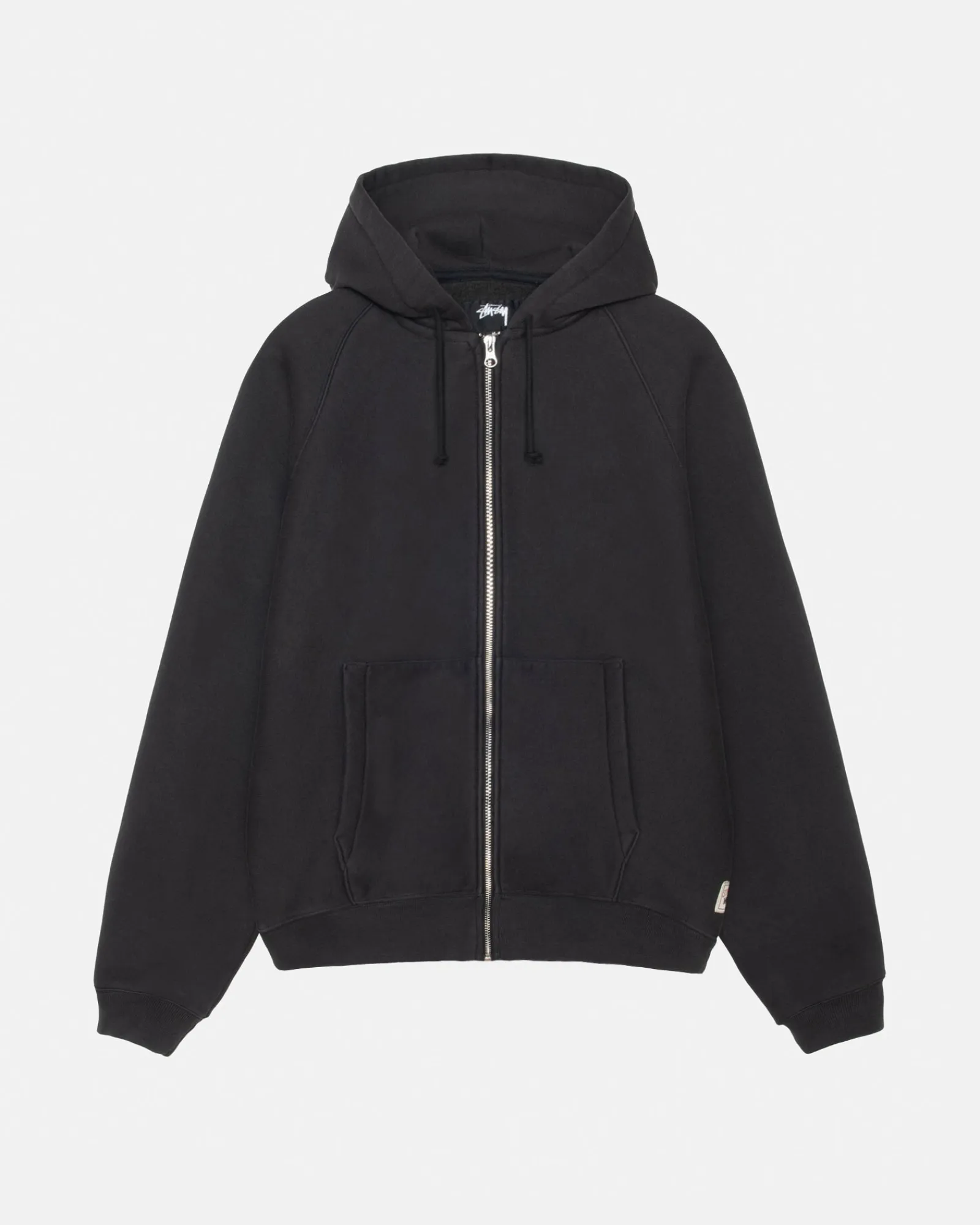 Hoodies>Stüssy RAGLAN ZIP HOODIE Washed Black