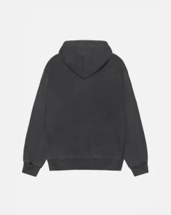 Hoodies>Stüssy RASTA LION ZIP HOODIE PIGMENT DYED Black