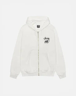 Hoodies>Stüssy RASTA LION ZIP HOODIE PIGMENT DYED Natural