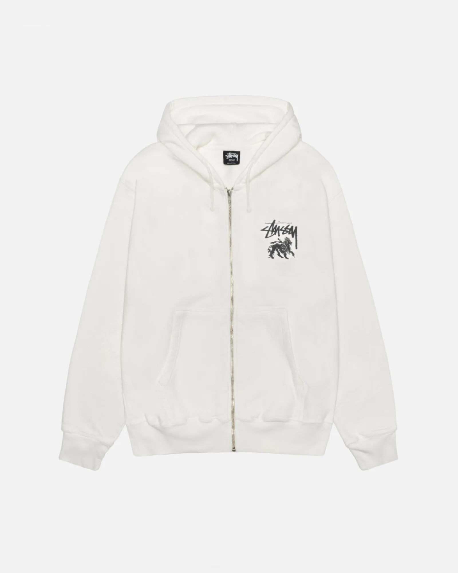Hoodies>Stüssy RASTA LION ZIP HOODIE PIGMENT DYED Natural
