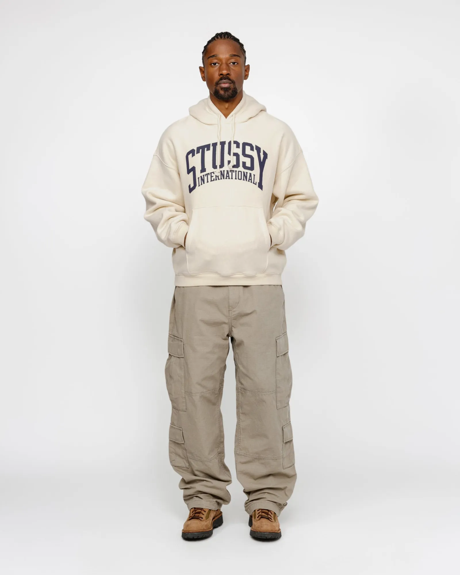 Hoodies>Stüssy RELAXED HOODIE INTERNATIONAL Ivory