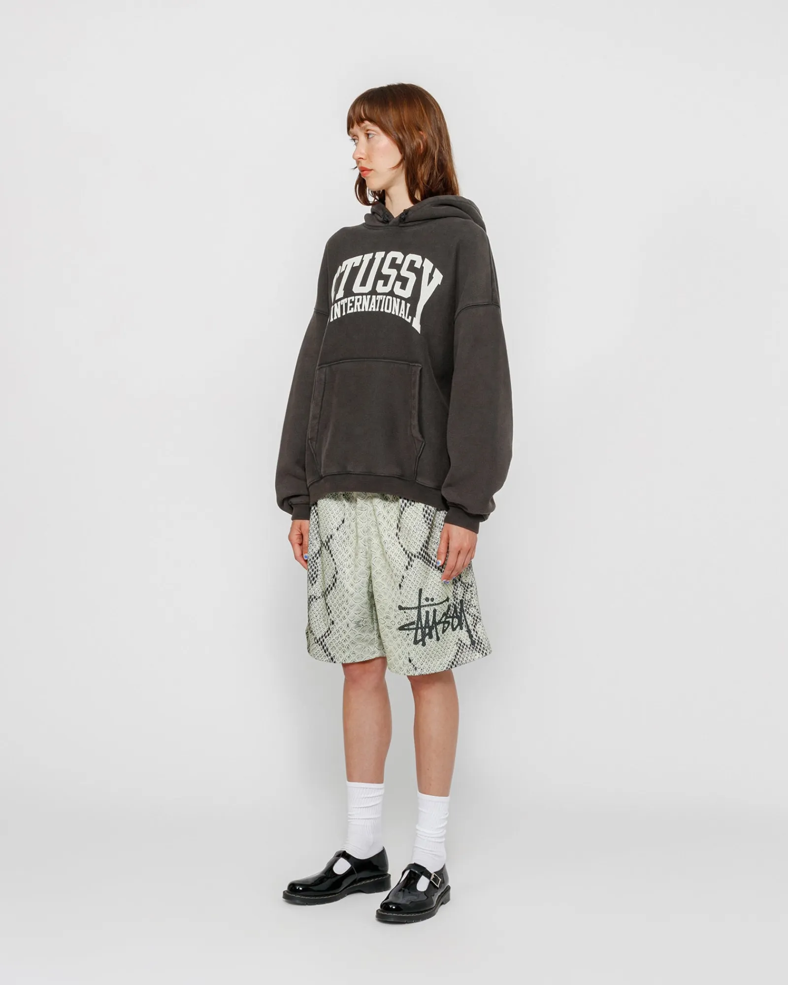 Hoodies>Stüssy RELAXED HOODIE INTERNATIONAL Washed Black