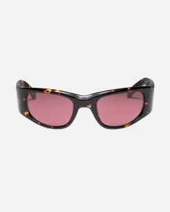 Accessories|Eyegear>Stüssy RENE SUNGLASSES Tortoise/Pink Lens