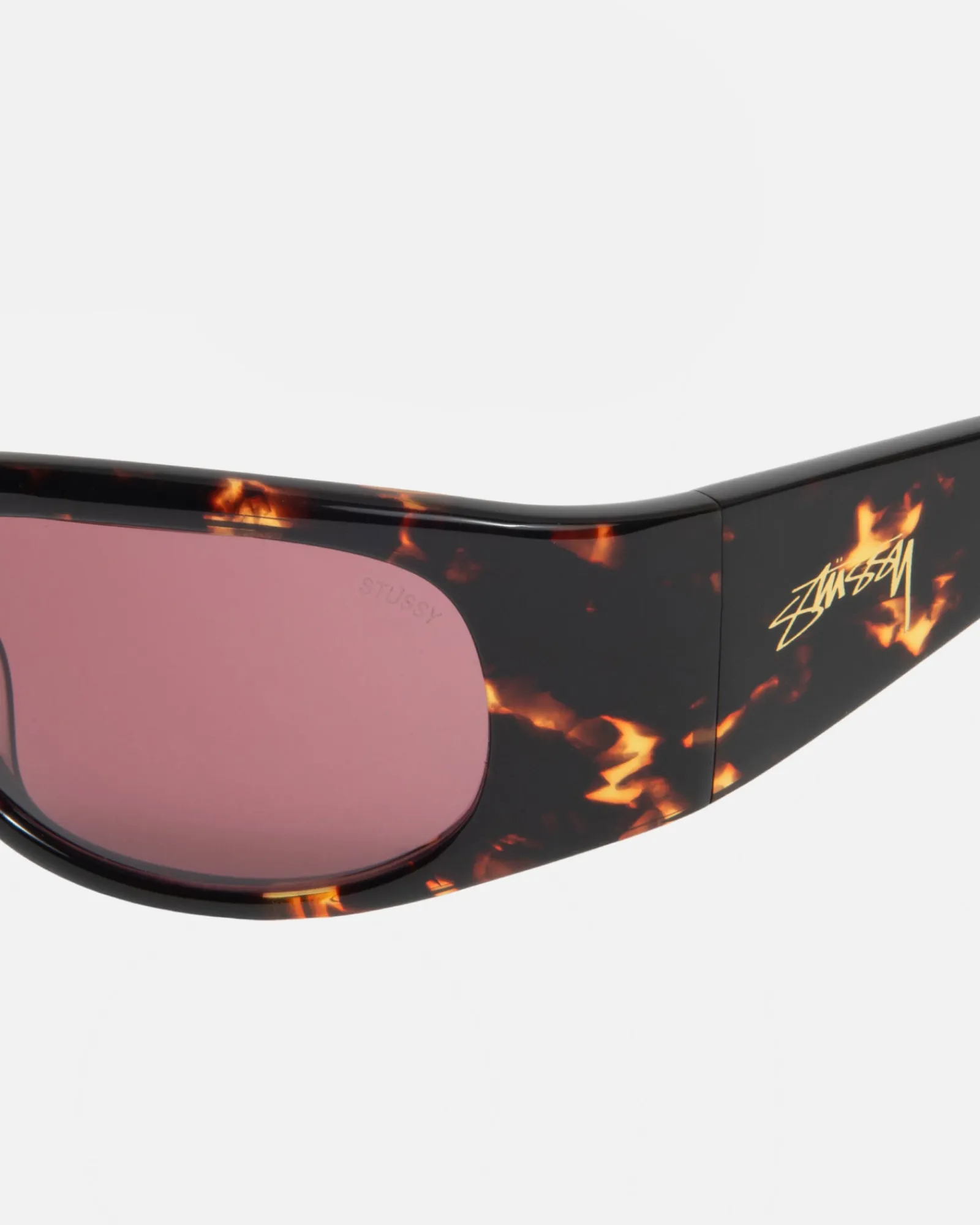 Accessories|Eyegear>Stüssy RENE SUNGLASSES Tortoise/Pink Lens