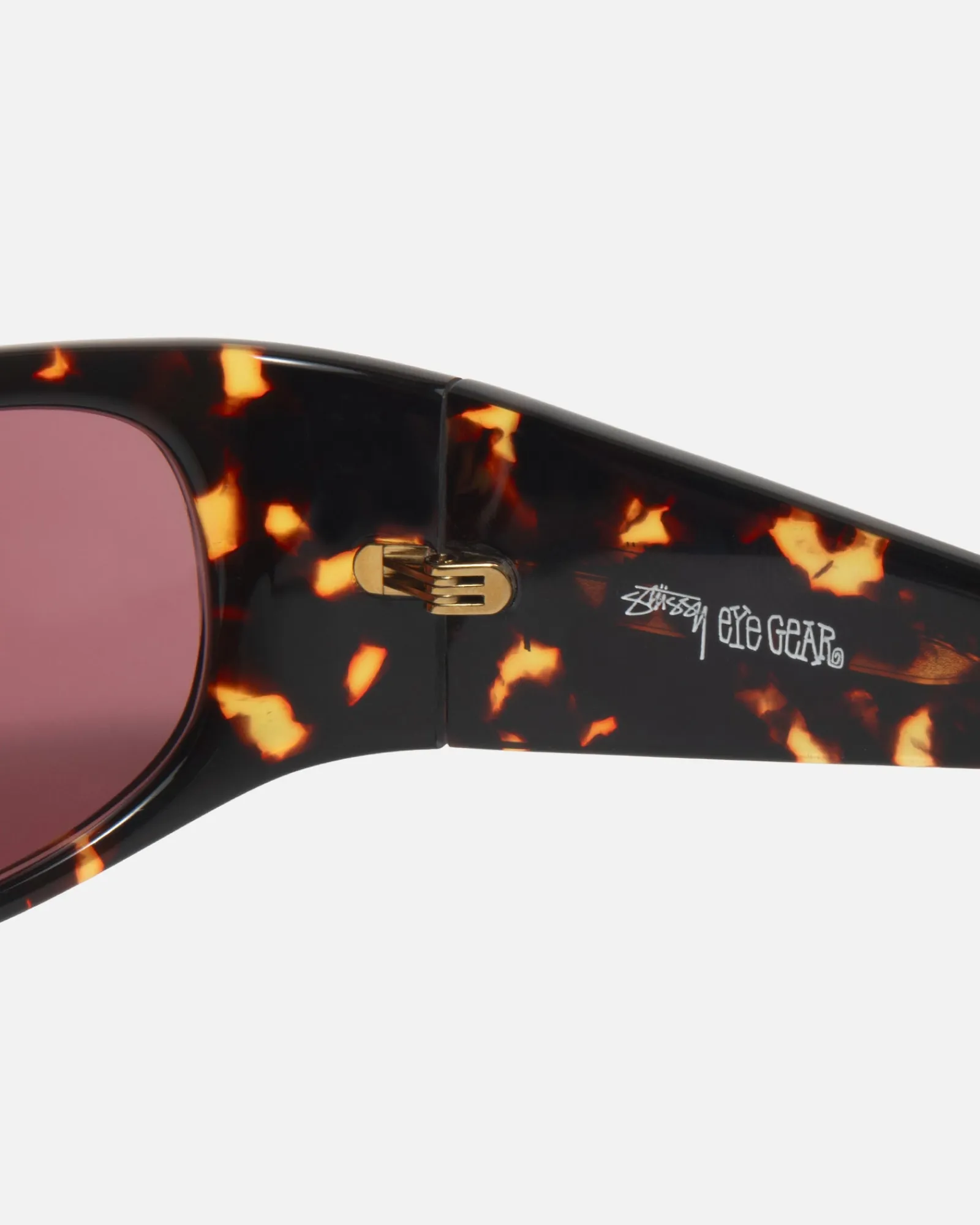 Accessories|Eyegear>Stüssy RENE SUNGLASSES Tortoise/Pink Lens